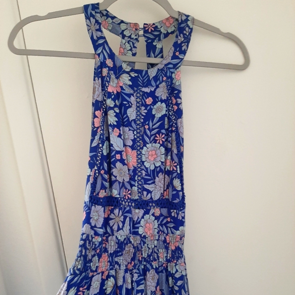 Floral Blue Sleeveless Dress - ABEL THE LABEL - Small